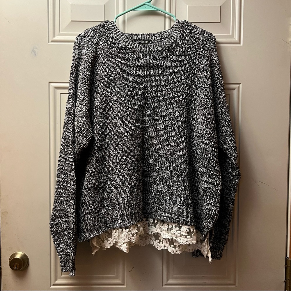 Lace Trim Sweater